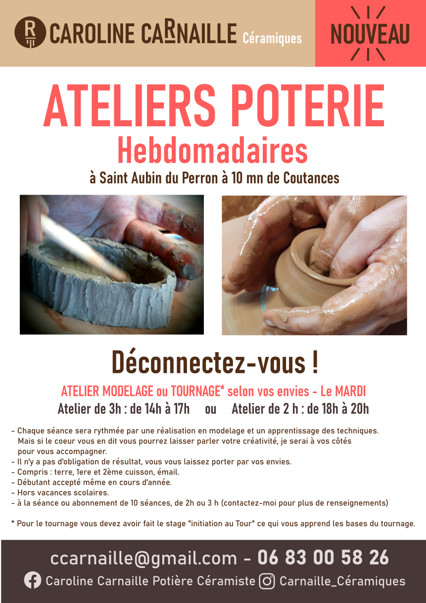 Caroline Carnaille, ateliers poterie
